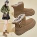 Fleece-Lined High-Top Snow Boots For Women 2025 Winter New Style Student Ins Korean Version Warm Casual Cotton Shoes_vogvips.com