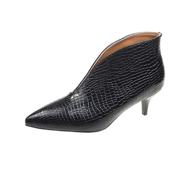 Elegant Pointed Toe Chunky Heel Short Boots plus Size Sexy Martin Cowboy Boots European American Style for Women_vogvips.com