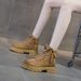 Frosted Leather Leather Martin Boots Women's Retro Locomotive Short Tooling Boots British Versatile Women's Boots_vogvips.com
