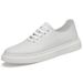 Men's Large-size Cowhide Board Shoes Men's European Station Casual Pure White White Shoes One-pedal Loafers_vogvips.com