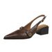 Brown Camellia Single With Thick Low Heel Rear Empty Back Strap Women S Shoes_vogvips.com