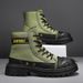 European Warm Series Shoes Martin 2025 Summer New Thick-Soled Canvas Casual Men's Workwear Versatile Motorcycle Outdoor Ankle Boots_vogvips.com