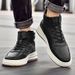 Men's Shoes Little White Shoes Sot-soled British High-top Shoes Casual Sports Shoes Warm And Velvet Large-size Board Shoes_vogvips.com