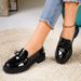 New Patent Leather Glossy Tassel Mid-heel Vintage Loafers Plus Size Fashion Casual Single Shoes_vogvips.com