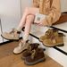 All-Season Wearable Yellow 2025 Autumn Winter Mid-Heel Cowhide Thick Sole Martin Women's Internet Celebrity Lace-Up_vogvips.com