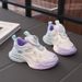 Girls' Rotating Button Sneakers Soft Sole Non-Slip Breathable Mesh Korean Style Spring Autumn Children's Running Shoes_vogvips.com