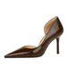 Women's High Heel Dress Shoes Pointed Toe Side Cut-Out Snake Print, Stiletto Heel Evening Parties Special Occasions Snake Print Retro Single Shoes_vogvips.com
