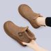 First Layer Cowhide New Fashion Short Snow Boots For Women With Fleece Lining, Winter Non-Slip Slip-On Warm Cotton Shoes_vogvips.com