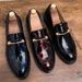 Pointed Business Casual Men, Shiny Hairstylists, Shoe Covers Four Seasons, Single Shoes, Thick Soles, Patterned Youth_vogvips.com