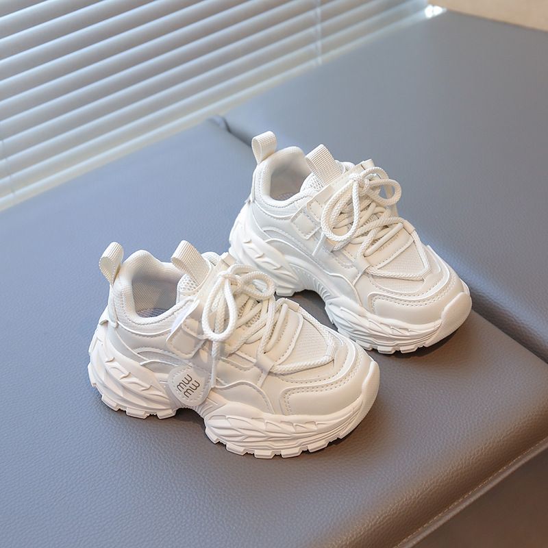 Boys And Girls Fashion Sports 2026 Autumn New Non-Slip Soft Sole Casual White Children's Lightweight Running Shoes_vogvips.com