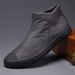 European Warm Series Autumn Winter New Cotton Low-top Casual Trendy Leather Versatile Slip-on Men's Shoes_vogvips.com