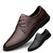 Men's Embossed Plaid Casual Dress Leather Shoes Low-top Shoes Soft Sole Round Head Casual Men's Shoes_vogvips.com
