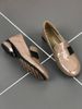 2023 Spring New Chunky Heel Genuine Soft Deep Mouth Round Toe British Style Patent Leather Slip-On Loafers For Women_vogvips.com