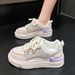 Thick soled height enhancing white shoes for women 2024 spring and summer new Korean low top sports shoes for students all match casual shoes_vogvips.com