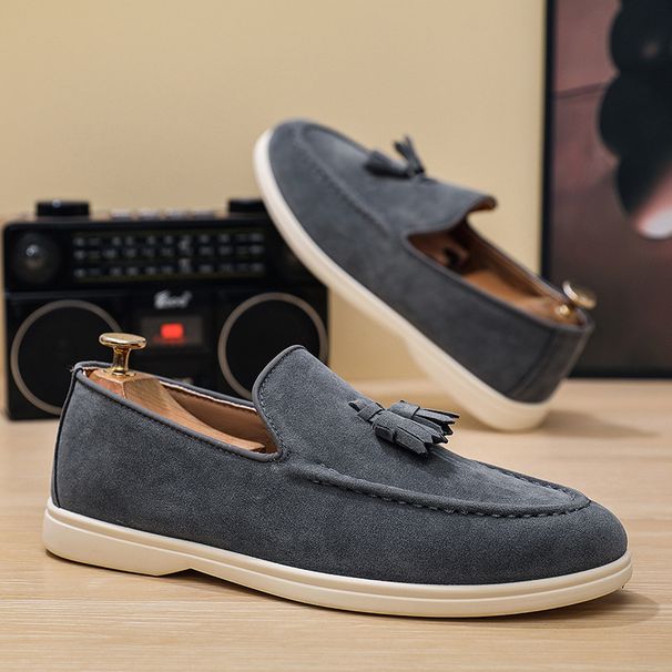 SHLIANG Plus Size Men's Shoes Retro British Style Slip-On Loafers Casual Soft Bottom Lazy Man's Shoes Breathable Round Toe Non-Leather Y0664_vogvips.com