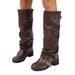 Over-the-Knee Boots For Women, Chunky Heel, Autumn And Winter Women's Long Round Toe, Western Riding Boots, Stylish_vogvips.com