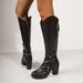 2025 Autumn New Women's Large Size V-Cut Chunky Riding Pointed Toe High Heel Long Boots_vogvips.com