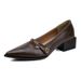 Soft Leather Version ~ Retro Shallow High Heels For Women Camellia One-Strap Thick Heel Single Pointed Toe Elegant Mary_vogvips.com