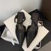 Niche French-style 2025 Summer New Pointed-toe Elegant Sandals, Low-heeled Brown Retro Closed-toe Women's Shoes_vogvips.com