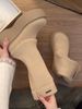 Slimming~ Two-Way Wear Foldable Thick-Soled For Women Elastic Slim Knitted Sock 2025 New Long Boots_vogvips.com