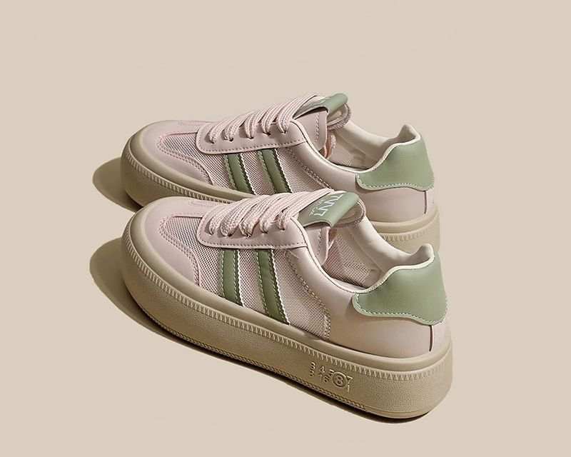 Genuine Leather Thick-Soled German Training Shoes For Women 2026 Summer New Versatile Mesh White Casual Sports Sneakers_vogvips.com