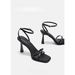 Exquisite One Piece Sandals New Summer Black High Heel Women S_vogvips.com