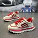 Men's Fashion Sneakers Thick Sole Platform Color Block Casual Retro Dad Shoes Trendy Athletic Walking Versatile Breathable_vogvips.com