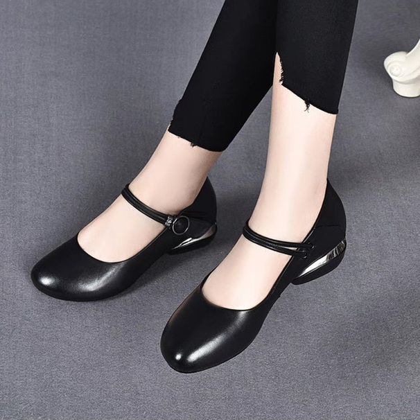 Shallow Flat-soled Single Shoes Women's Soft Leather Soft-soled Women's Shoes Round Head Doudou Shoes Low-heeled Small Leather Shoes_vogvips.com