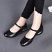Shallow Flat-soled Single Shoes Women's Soft Leather Soft-soled Women's Shoes Round Head Doudou Shoes Low-heeled Small Leather Shoes_vogvips.com