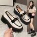 Thick Soled Loafers Women 2024 New Autumn Vintage British Small Leather Shoes Fashion Temperament Shoes Female Minority_vogvips.com