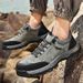 Men's Outdoor Shoes, Genuine Leather, Soft Sole, Low-Top Hiking Shoes, Sporty, Non-Slip, Versatile, Lace-Up, Work And Ca_vogvips.com