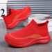 Women's And Women's Shoes One-pedal Casual Shoes Soft-soled Fly-woven Breathable Socks Shoes Women's Shoes_vogvips.com