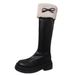 Brown Plus Slimming Fleece-Lined Thick-Soled Long For Women 2025 New Autumn Small Size Over-the-Knee High Boots_vogvips.com