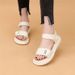 Sports Sandals Women Step On Shit Flat-bottomed Velcro Pregnant Women Soft-soled Non-slip Roman Beach Shoes_vogvips.com