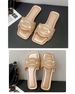 2026 Summer Women's Outdoor Flat Large Size Sandals, Fashionable Shiny Rhinestone Ladies' Slippers_vogvips.com