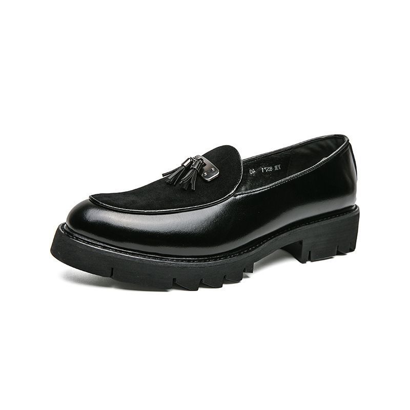 Suitable For All Seasons Tassel Men's British Style Slip-On Loafers Korean Business Casual Leather Shoes Men_vogvips.com
