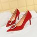 Elegant Women's Pointed Toe High Heel Dress Shoes With Rhinestone Buckle, Comfortable Stiletto Heels For Evening Parties & Formal Occasions_vogvips.com