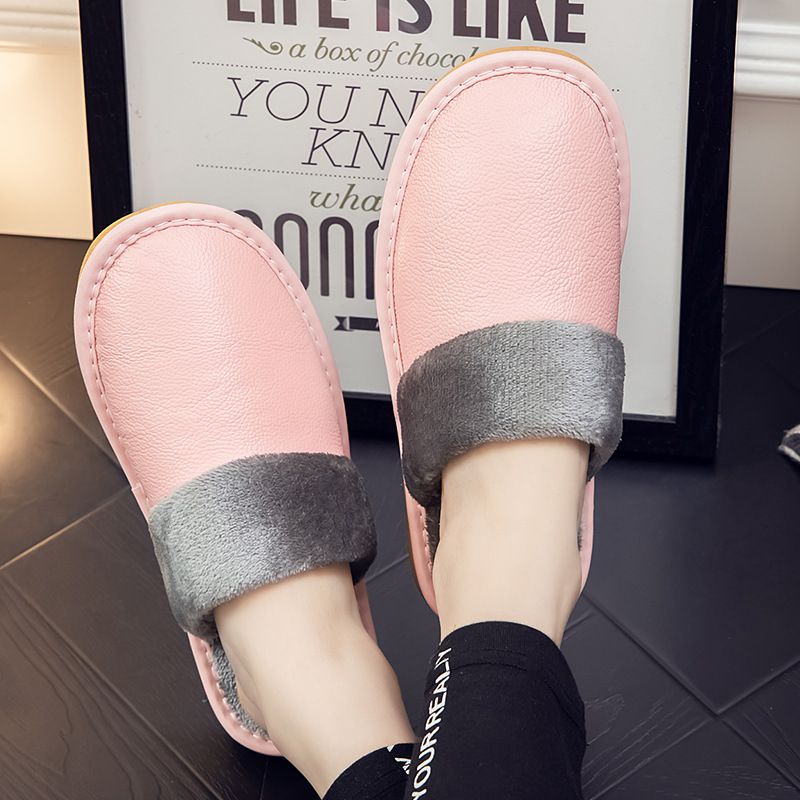Cotton Slippers Indoor Anti Slip Soft Sole, Silent And Breathable, Household Leather Slippers With Sequins_vogvips.com