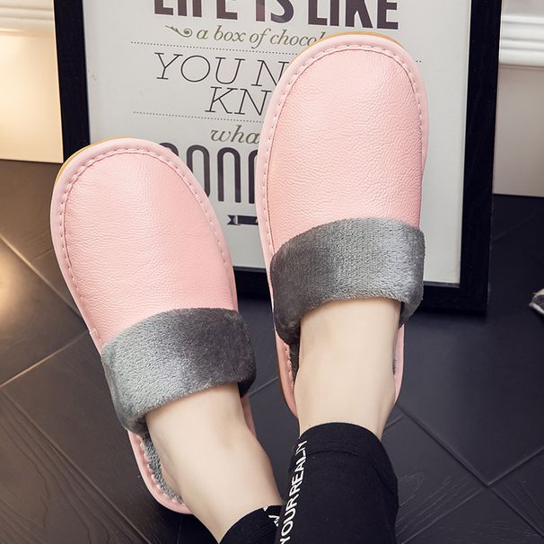 Cotton Slippers Indoor Anti Slip Soft Sole, Silent And Breathable, Household Leather Slippers With Sequins_vogvips.com