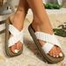 Summer Fashion Square Toe Open Toe Women's Sandals Classic Solid Color Comfortable Flat Slippers Elegant Dress Home Flip-Flops_vogvips.com