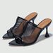 Women's Pointy Toe Mesh Fishnet Stiletto Sandals Women's Sexy Fashion Party Black Heels_vogvips.com