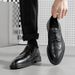 Euro Step 2025 Spring And Autumn New Solid Color Heel British Style Low Top Black Casual Thick Sole Brogue Business Shoes 6151-Q_vogvips.com