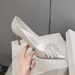 Women's Elegant High Heels White Satin Crystal Flowers Wedding Shoes New Fashion Brides_vogvips.com