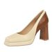 Super High Heel Women's Shoes High Heels Light Mouth Thick Heel Color Matching Waterproof Table Contrasting Color Single Shoes_vogvips.com