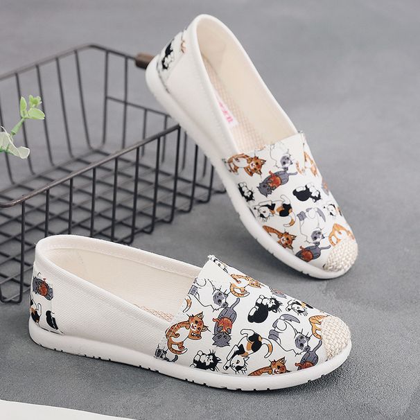 Low-Top Anti-Slip Soft-Soled Canvas Women's Single Beijing Mom Shoes Floral Wear-Resistant Summer Season_vogvips.com