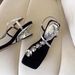 High-end Sense Strap Flower Square Toe Elegant Fashion Sandals For Women Summer Outdoor Simple Exquisite Roman Shoes_vogvips.com