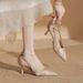 688-8 Satin Pointed-toe High-heeled Shoes, New Style Side Cut-out, Shallow Strap Sandals For Women, Versatile With_vogvips.com