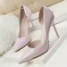 638-5 Korean Style Fashion Simple Stiletto Patent Leather Shallow Mouth Pointed Toe Hollow Sexy Slimming High Heels_vogvips.com