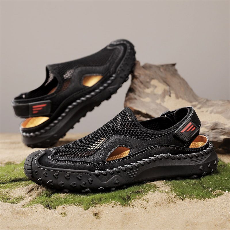 Summer Mesh Men's Shoes Daily Casual Single Shoes Breathable Versatile Thick-Soled Sandals Large Size Men Shoes_vogvips.com