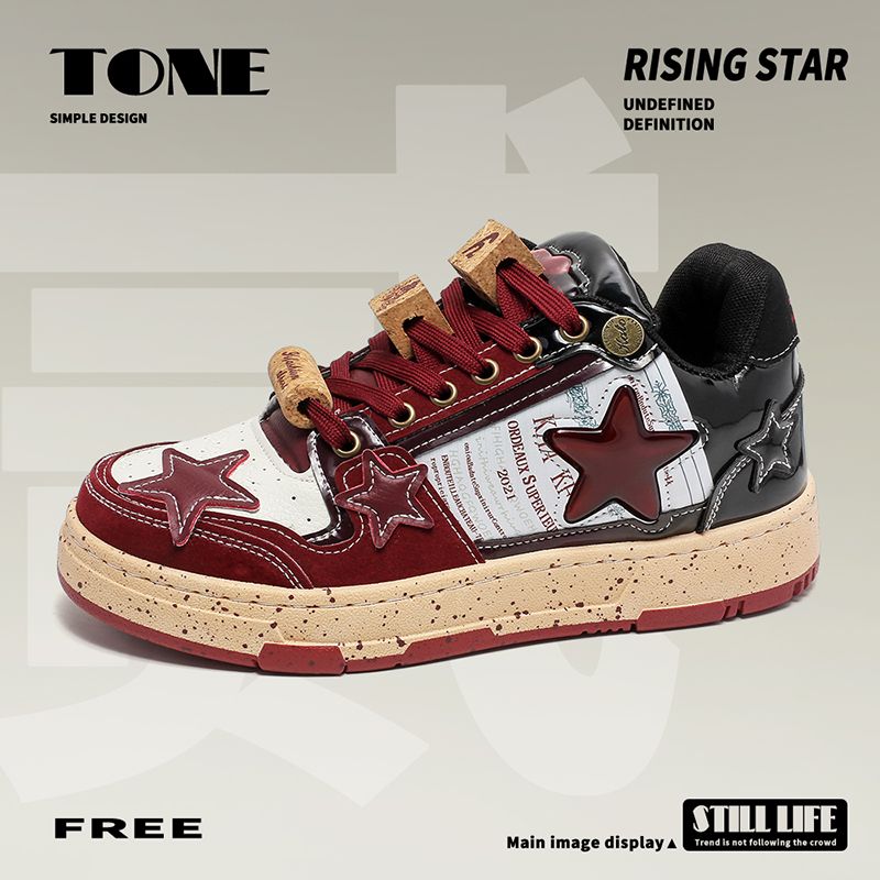 Men Sneakers Lace Up Fashion Women Mixed Color Couple Skateboard Design Comfortable Casual Outdoor Shoes For Male_vogvips.com